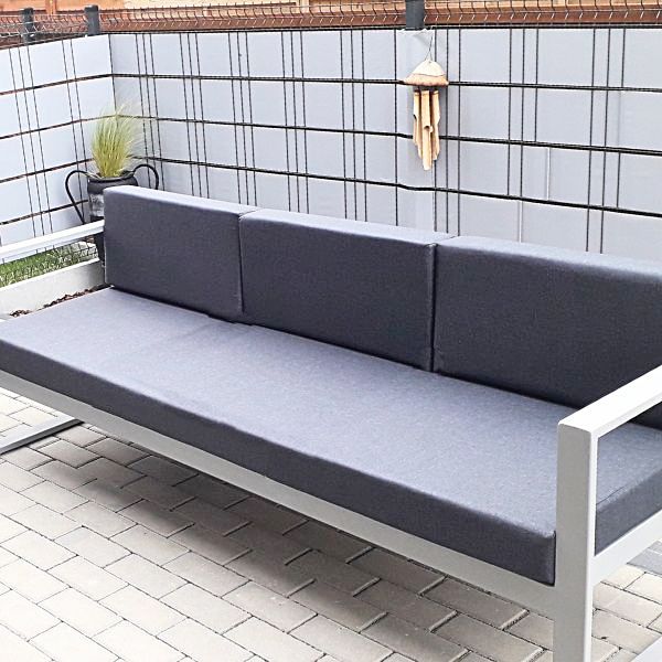 Poduszki ogrodowe na sofę stalową 3-os.60x60 + 60x50